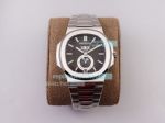 Clone Swiss Patek Philippe Nautilus 57261A Moonphase Watch Stainless Steel Black Dial